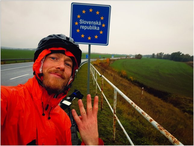 Jörg on the border to Slovakia