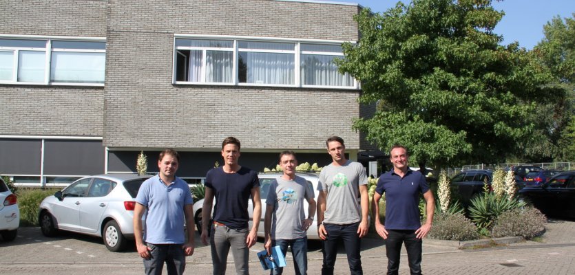 Von links nach rechts: Simon Tacx (Geschäftsführer), Rob (Sales Manager), Michael, Basti (von bc) und Frederik (Geschäftsführer: Tacx Germany)