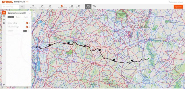 Strava Online-Routenplanung