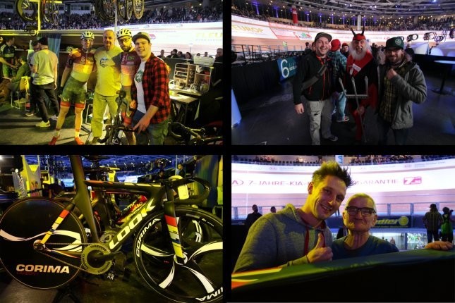 From the top right: the riders and mechanic; Holger and the Tour Devil Didi Senft; Max Levy's bike; Sebastian and Eule