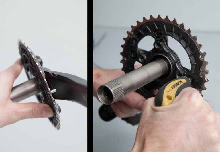 Make sure the chainring sits in the correct position.