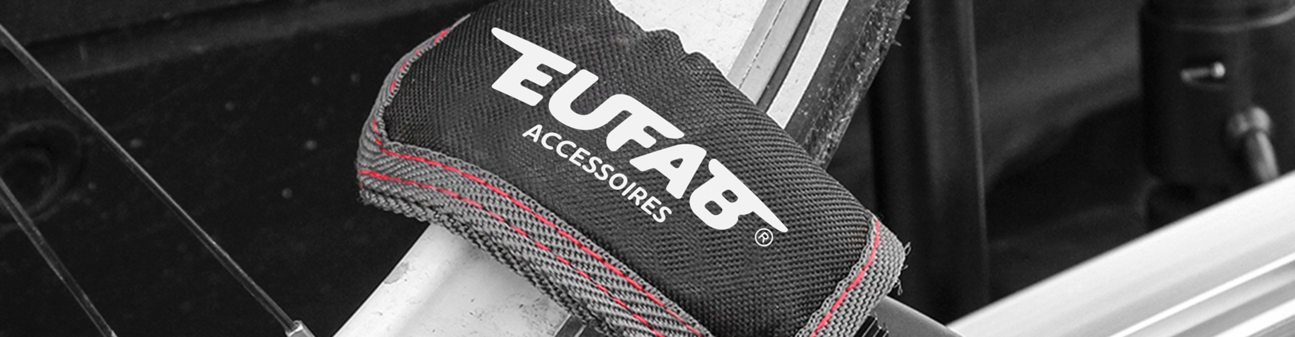 Eufab bike rack with padded wheel protection and secure fastening strap for bicycle transport