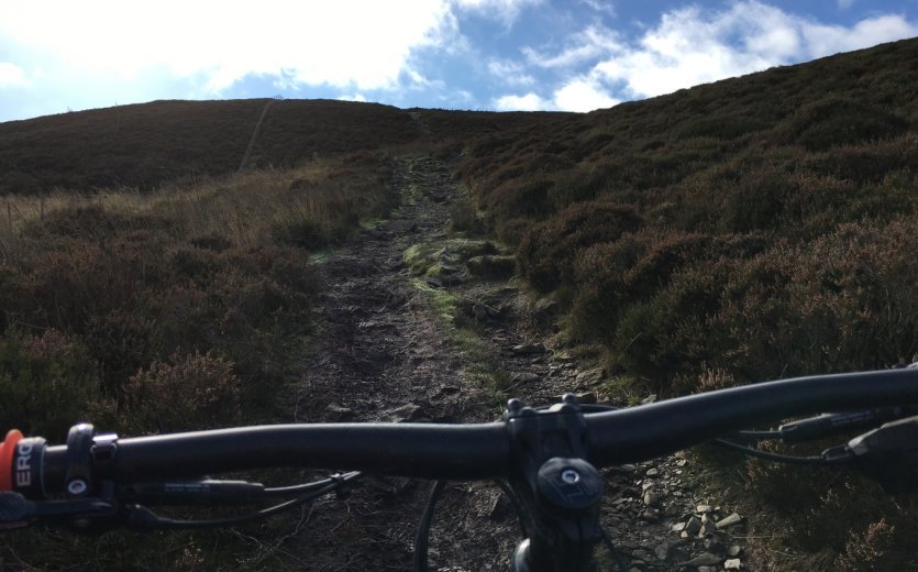 Trails in Wales sind ruppig aber schön zu fahren. Linie suchen, finden und halten ist hier recht wichtig.