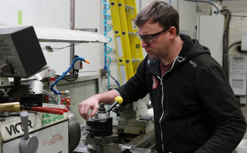 Abbey Bike Tools owner Jason Quade hard at work.