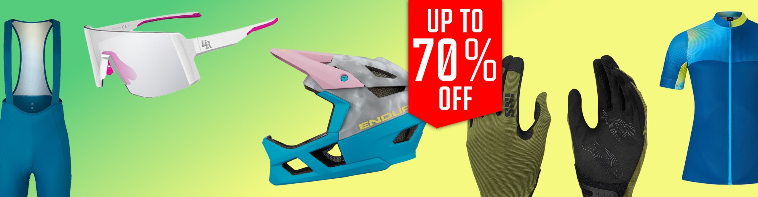 bike-components Summer Sale featuring cycling apparel with discounts of up to 70% on selected clothing, helmets, gloves and accessories.