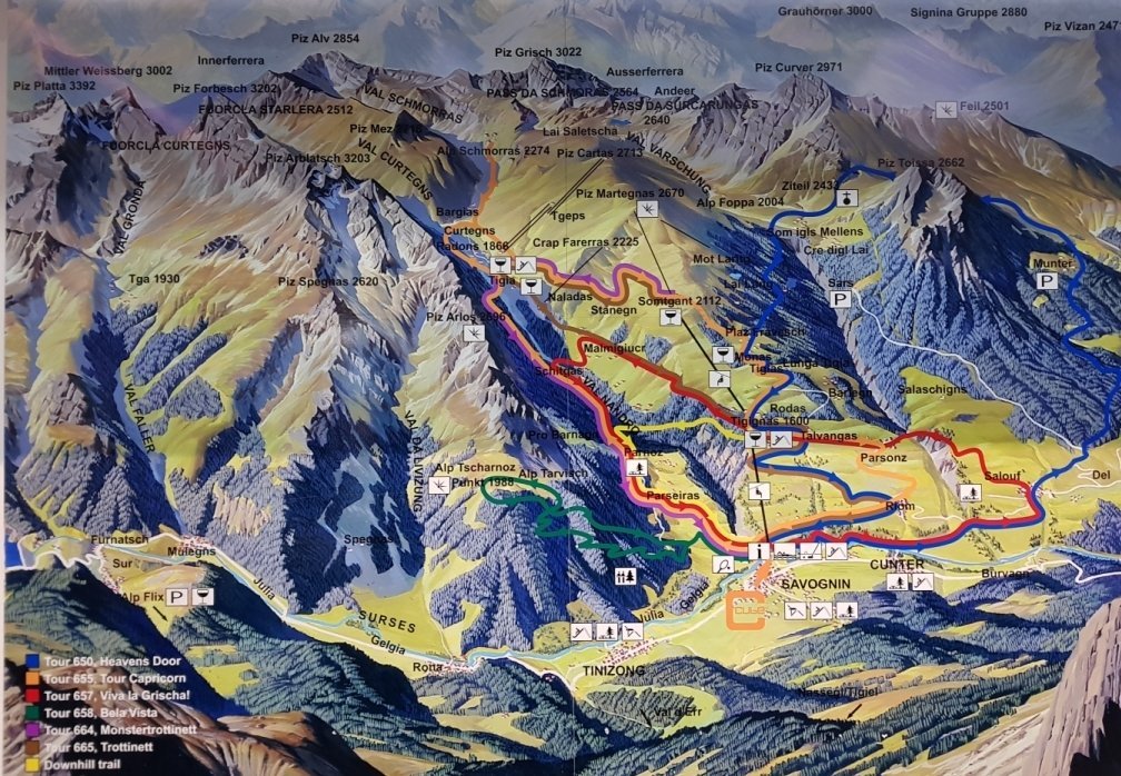 Tourenübersicht Rund um das Gebiet Savognin