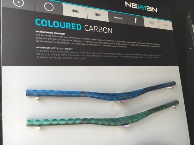 Eine echte Neuheit: Farbige Carbonparts von Newmen.