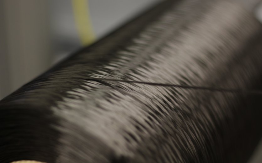 The large carbon fibre production spools.