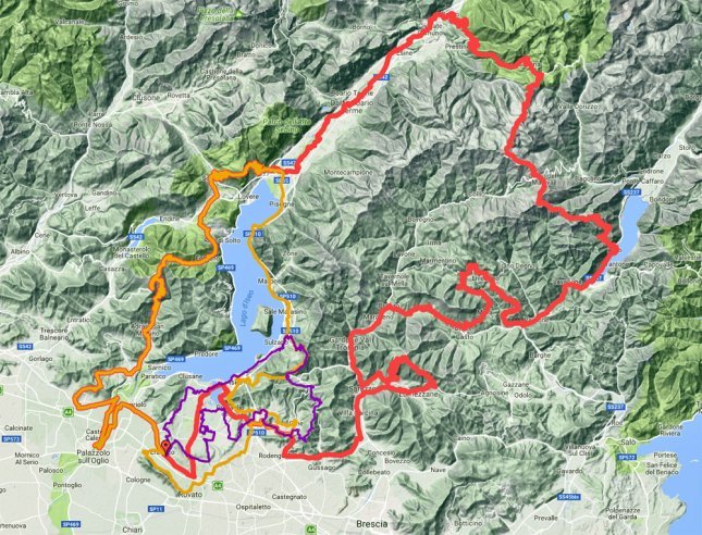 Jeroboam 300: rote Route, Magnum 150: gelbe Route, Standard 75: lila Route