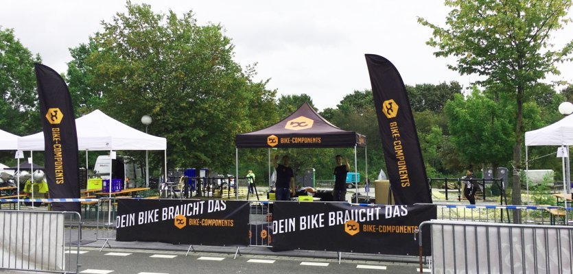 Unser bike-components Stand beim Firmenlauf in Aachen