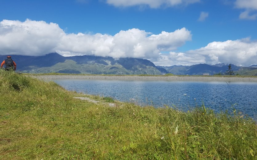 The same lake, but on our last day riding.