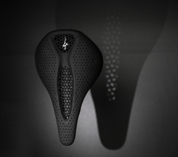 The Specialized Power Mirror saddle is 3D printed and features a honeycomb structure for the desired comfort.