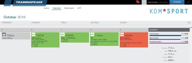 Jonas' Trainingsplan