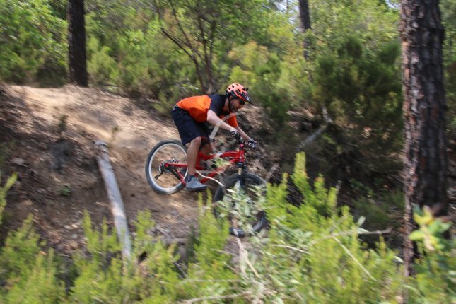 Sebastian beim Testen der lokalen Trails.