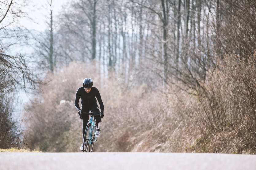 Road bike autumn winter frost climb wavy terrain