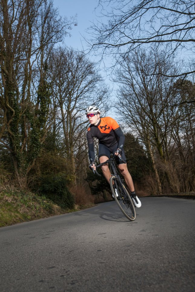 Patrick im Training mit der Wattmesskurbel