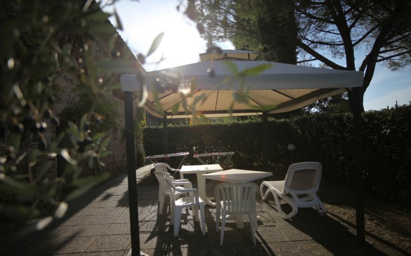 Unsere Terrasse zum Relaxen nach anstrengenden Biketouren