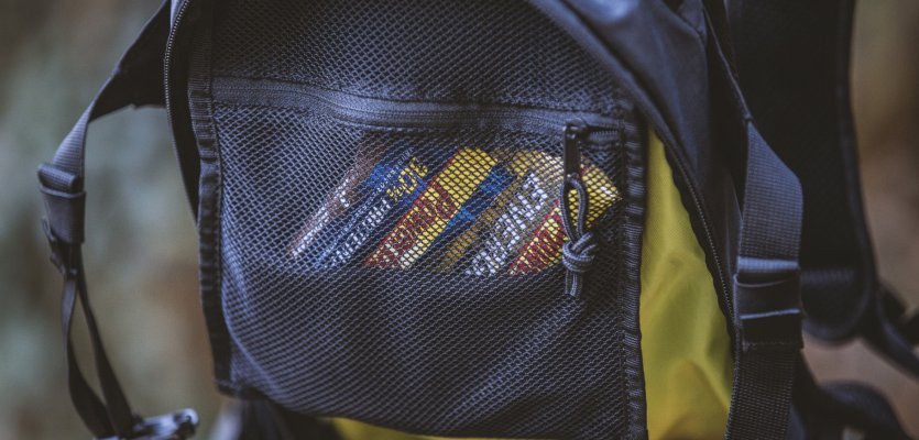Zippered inner pocket for valuables on the Ergon BA2 backpack.