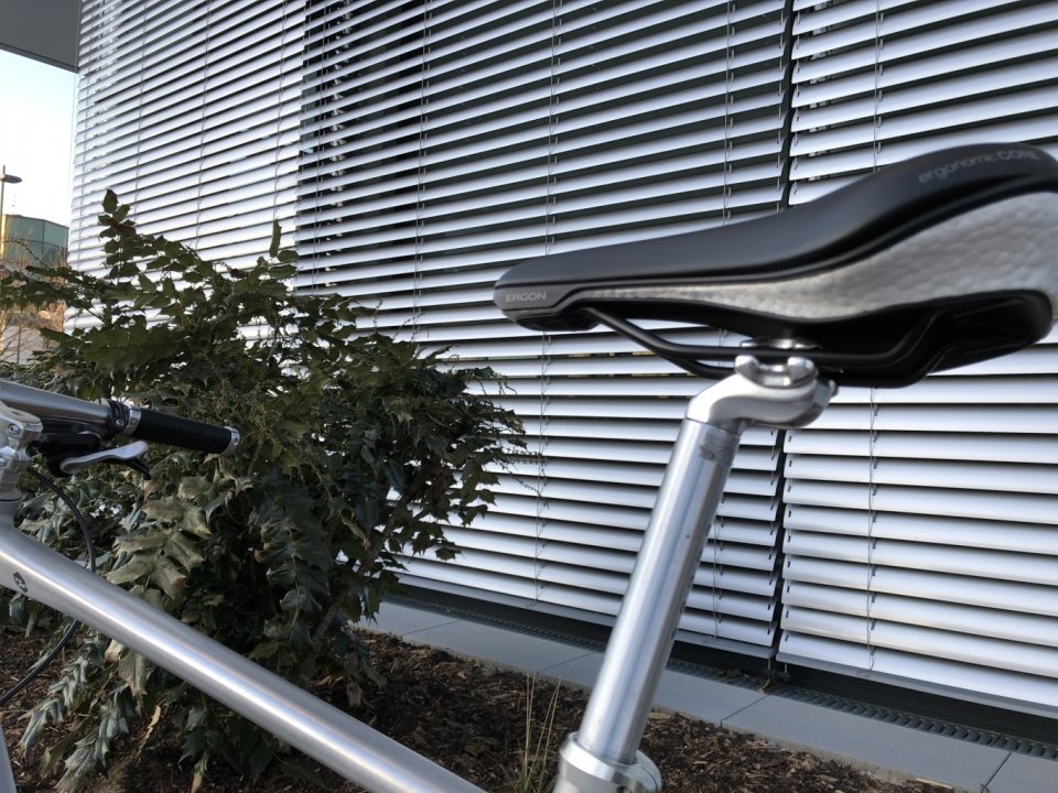 The Ergon ST Core Prime Saddle on a commuter bike.