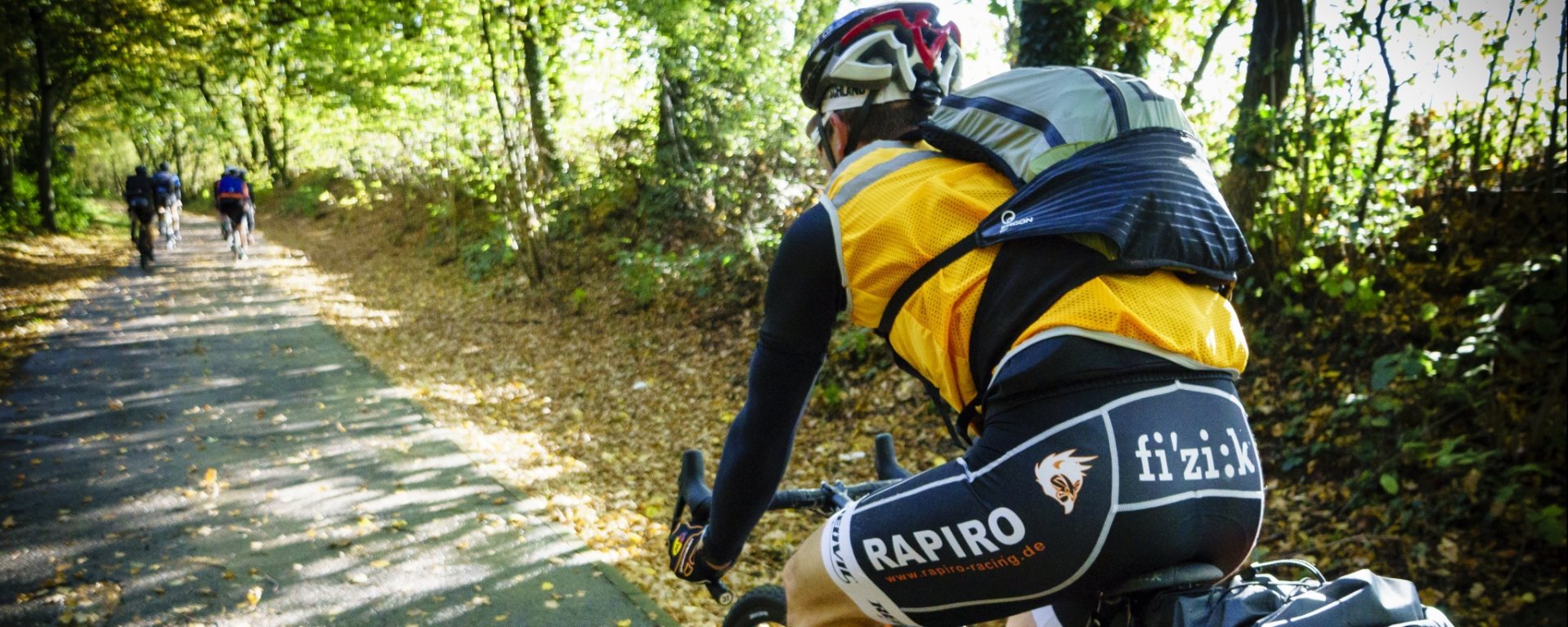 Packed up and riding in the sun.