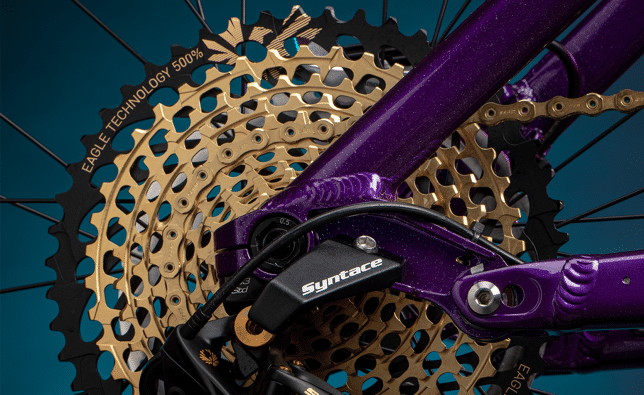 Shown is a mounted SRAM MTB cassette.