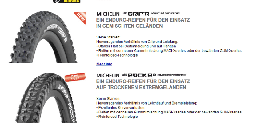 Michelin Wild Rock’R2 MagiX Reinforced, Fahrradreifen, MTB-Reifen, Mountainbike Reifen