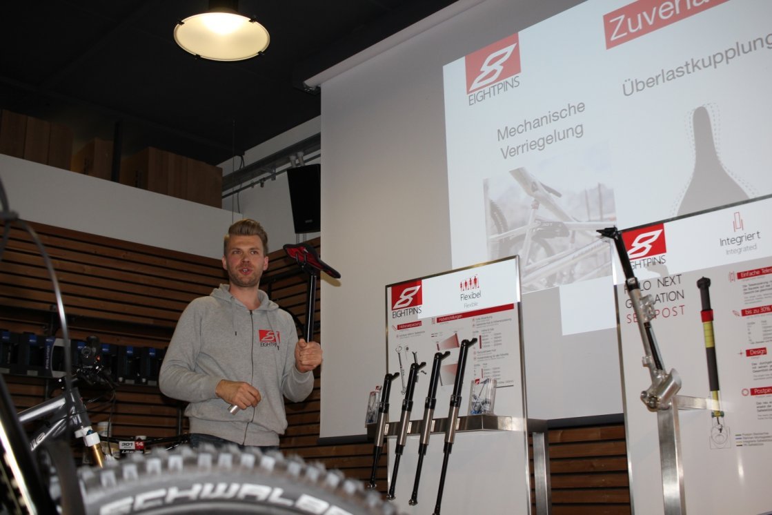 Vorstellung der EIGHTPINS Sattelstütze durch Sales und Marketing Managers Andreas Haimberger