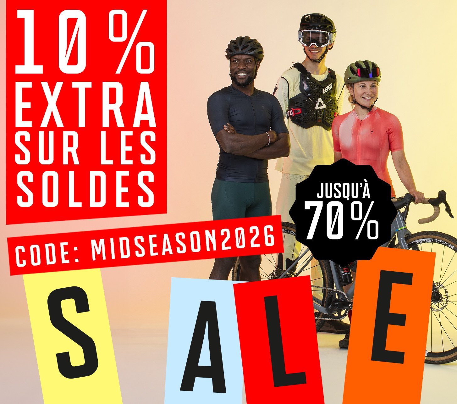 Profitez dès maintenant du Mid Season Sale sur une sélection de vélos, équipements MTB et gravel pour le printemps et l’été.