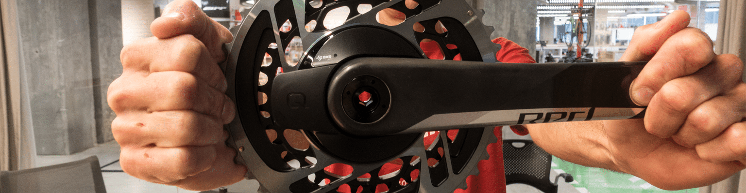 SRAM RED eTap AXS zweifach Kurbel mit Quarq Powermeter