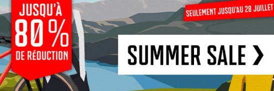 Bannière promotionnelle pour le Summer Sale chez bike-components