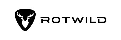 Logo noir ROTWILD avec tête de cerf stylisée pour VTT premium et e-MTB