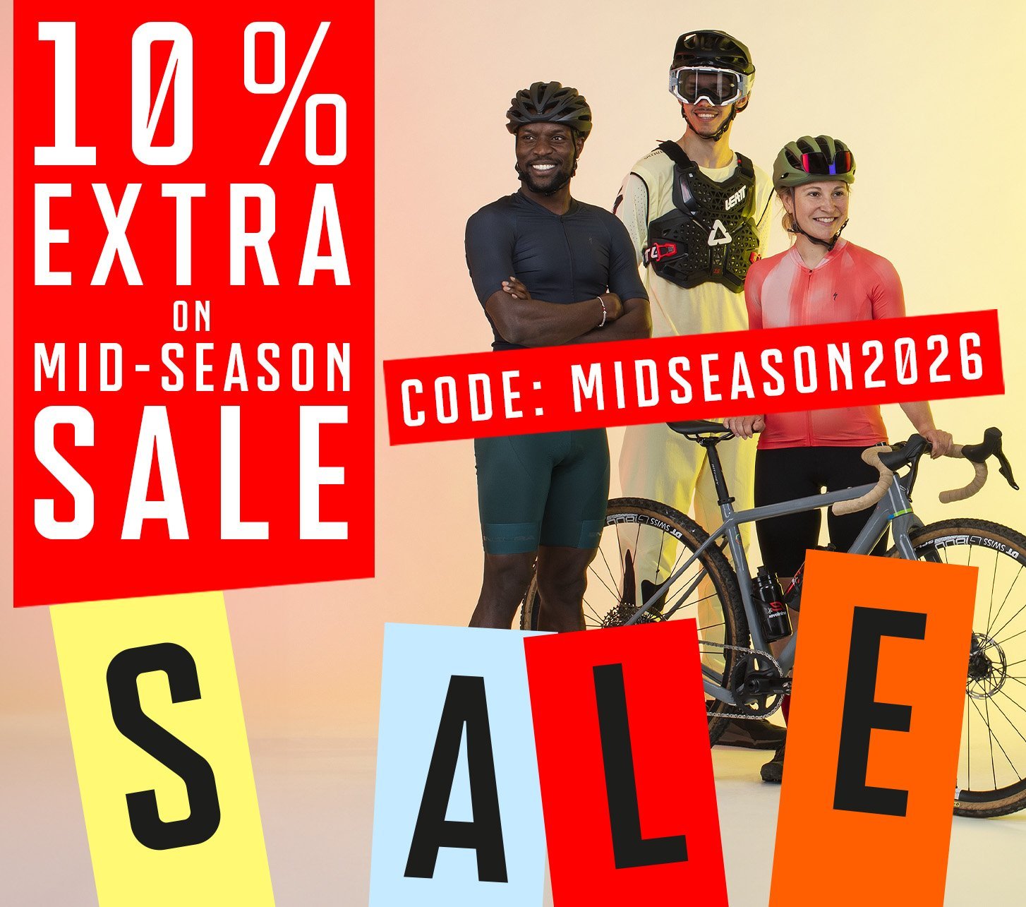 Save now in the Mid Season Sale on selected bike, MTB and gravel highlights for spring & summer.
