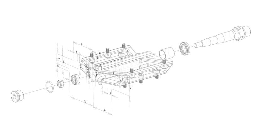 A-Flat Pedal Explosionszeichnung