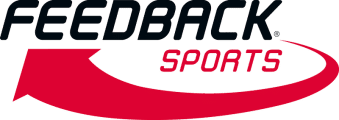 Feedback Sports Logo in schwarz mit rotem Pfeil
