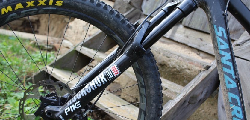 The 2018 RockShox Pike RCT3 DebonAir Boost 27.5 suspension fork.