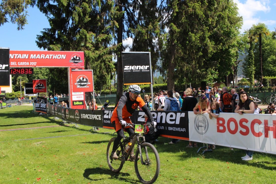 This is Markus at the finish line: 75 Km and 2800 m. Well done!