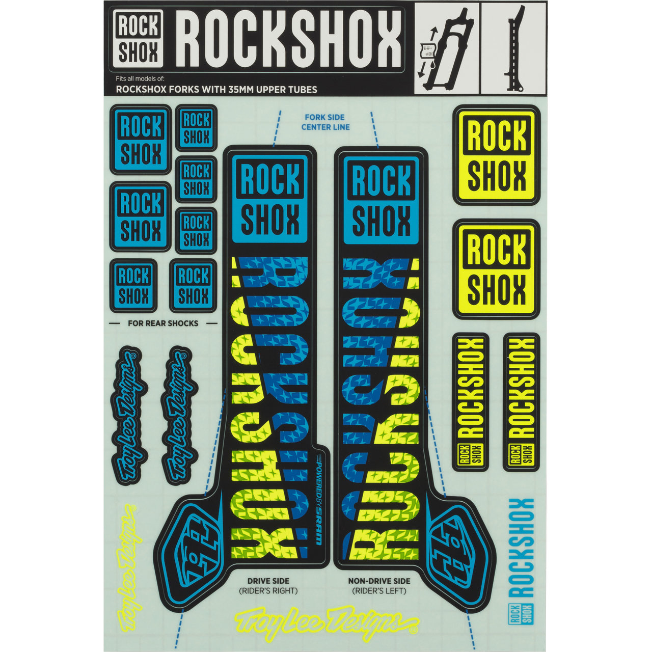 Ecoshirt Autocollants Fourche RockShox Yari 2016 – Stickers VTT Rouge, 26/27.5 Pouces, Vinyle Haute Qualité