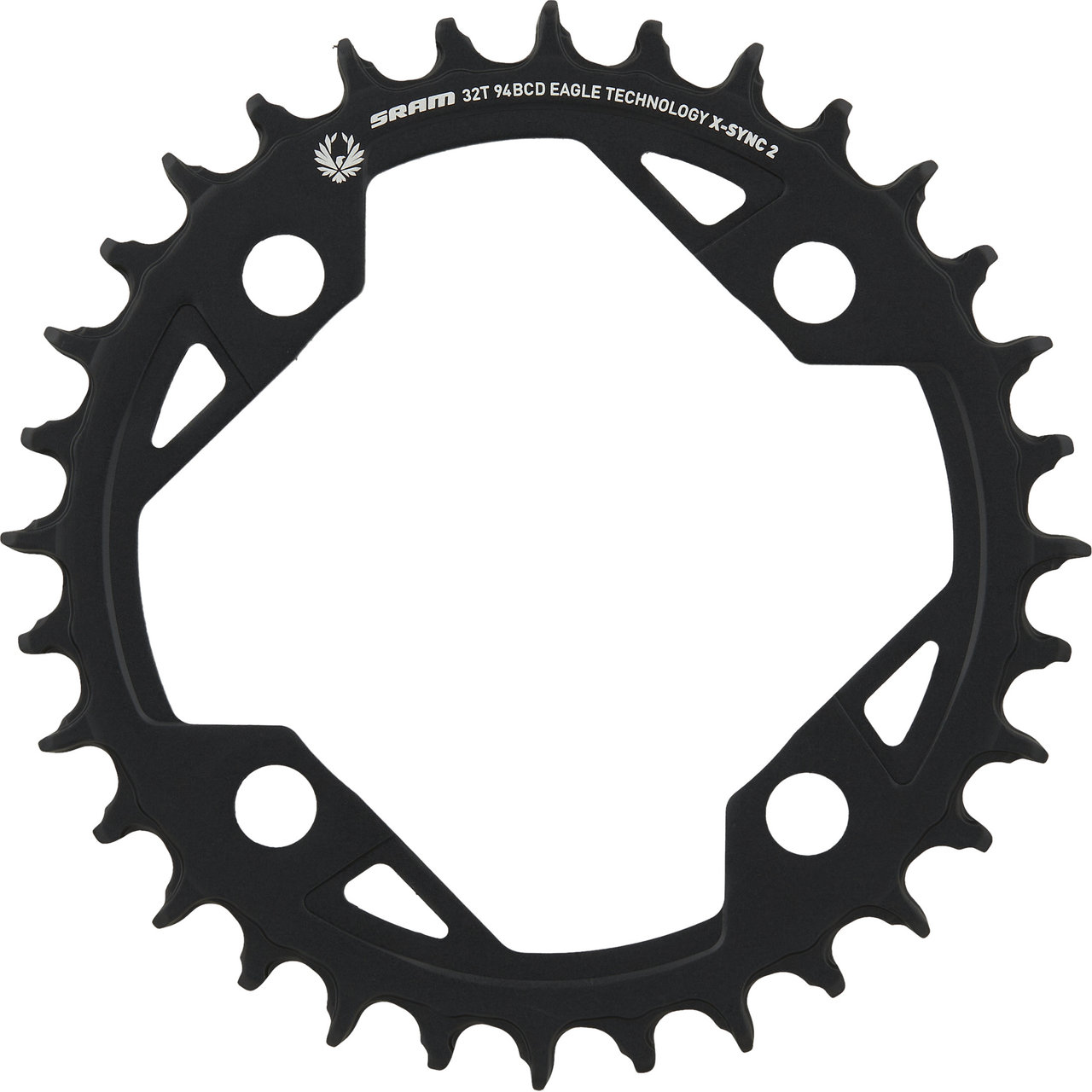 SRAM, Road 110mm Asymétrique, Plateau, Dents: 50, Vitesse: 11, BCD: 110, Boulons: 4, Extérieur, Aluminium, Noir