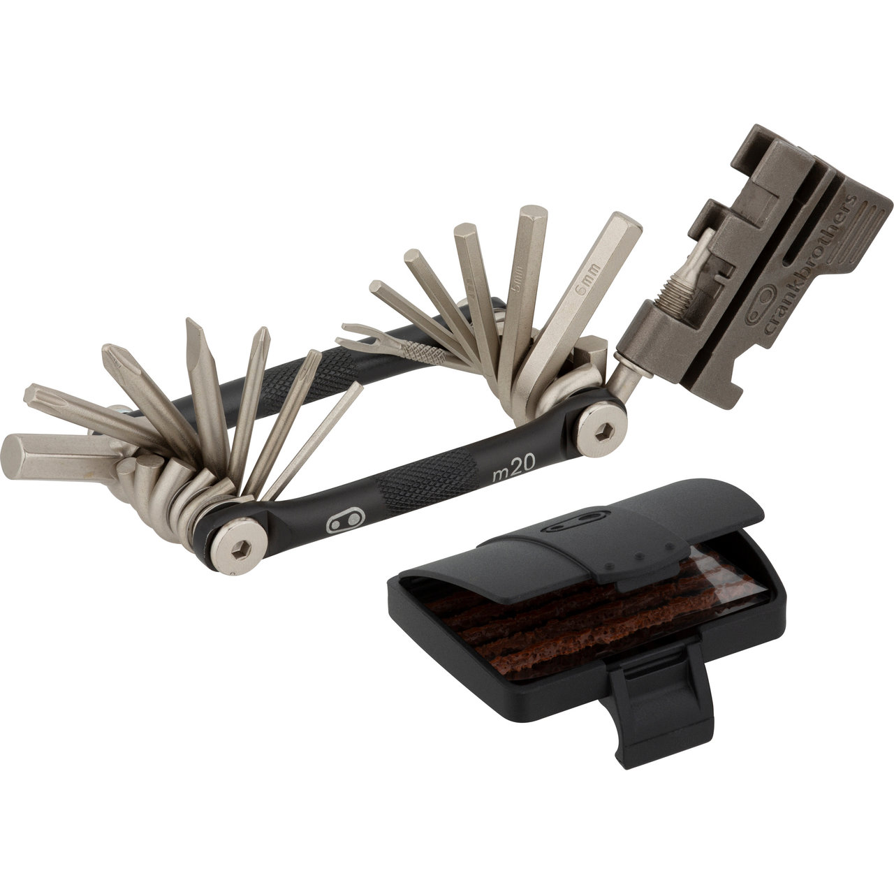 Crankbrothers Multitool M20 Per Bici - 20 Funzioni, Nero Opaco, Riparazione Rapida