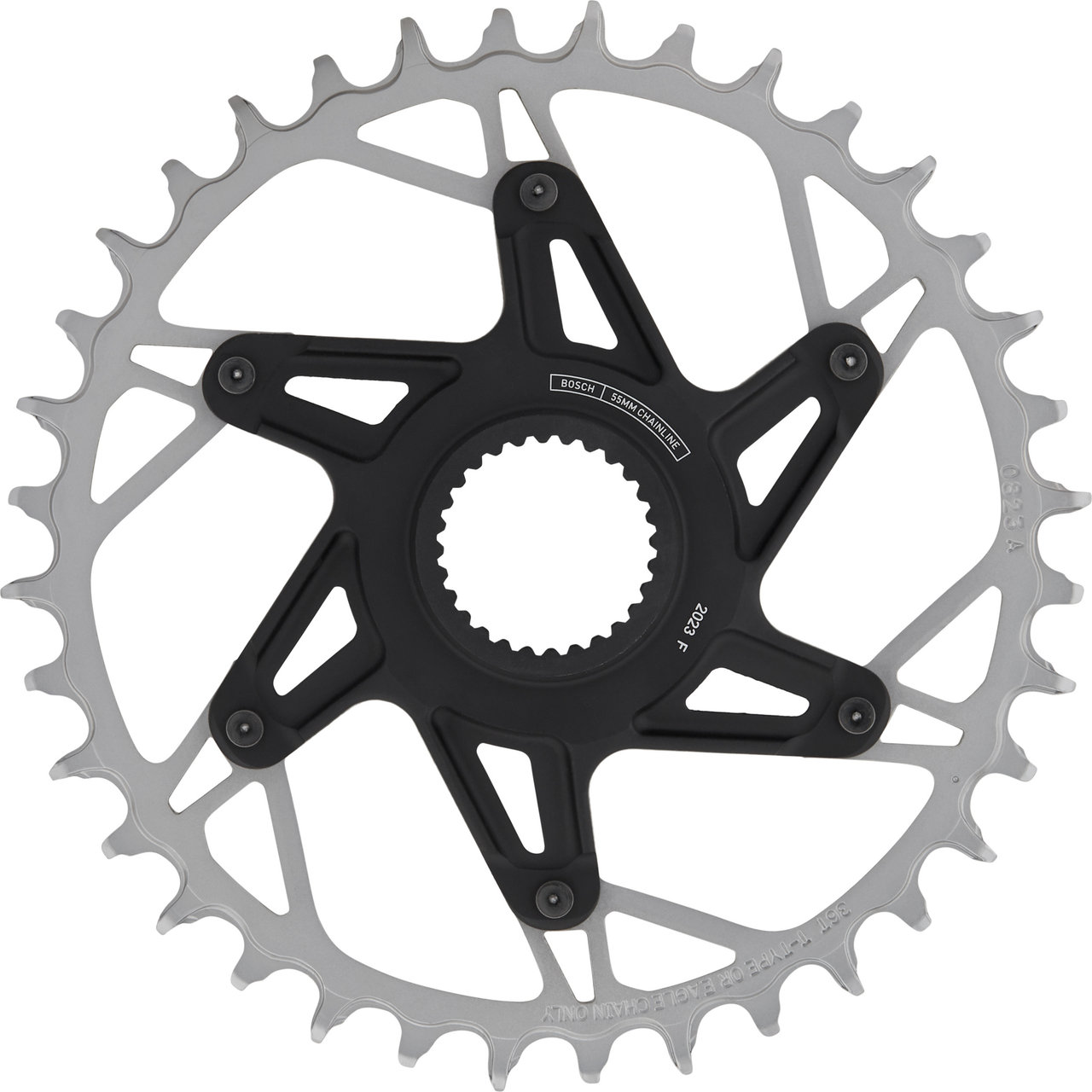 Plateau Mono SRAM T-TYPE EAGLE 12V 4 Trous 104mm Alu Noir