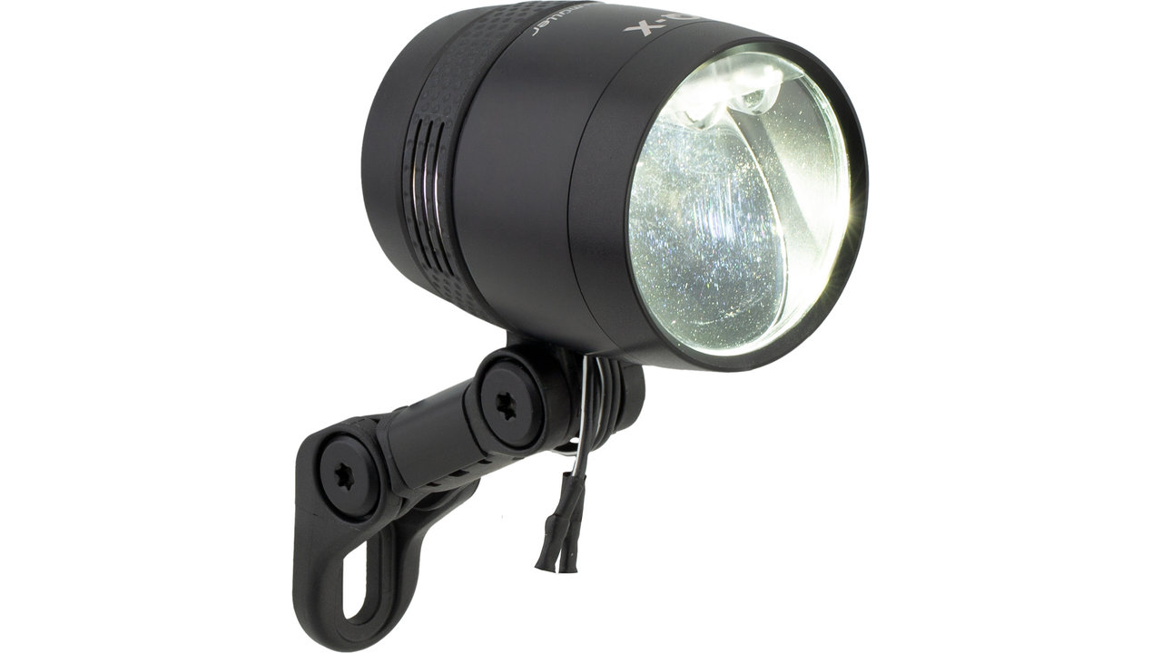 Phare LED Busch & Müller Lumotec IQ Eyro – 30 Lux, Sans Fil, Rechargeable USB, Montage Fourche, Éclairage Vélo StVZO Homologué