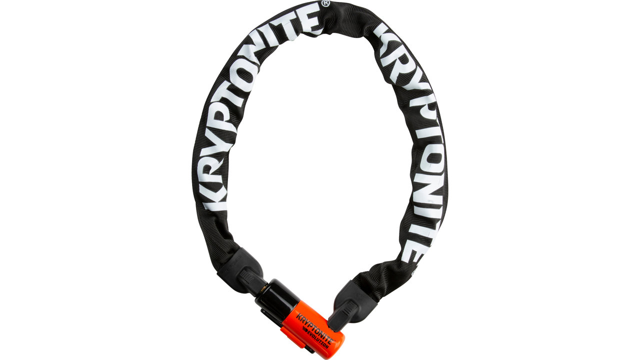 Kryptonite Evolution Serie 4 Fahrradschloss – Integrierte Kette, 160 Cm, Orange/Schwarz – Hochsicherheit Mit Bügel & Kette