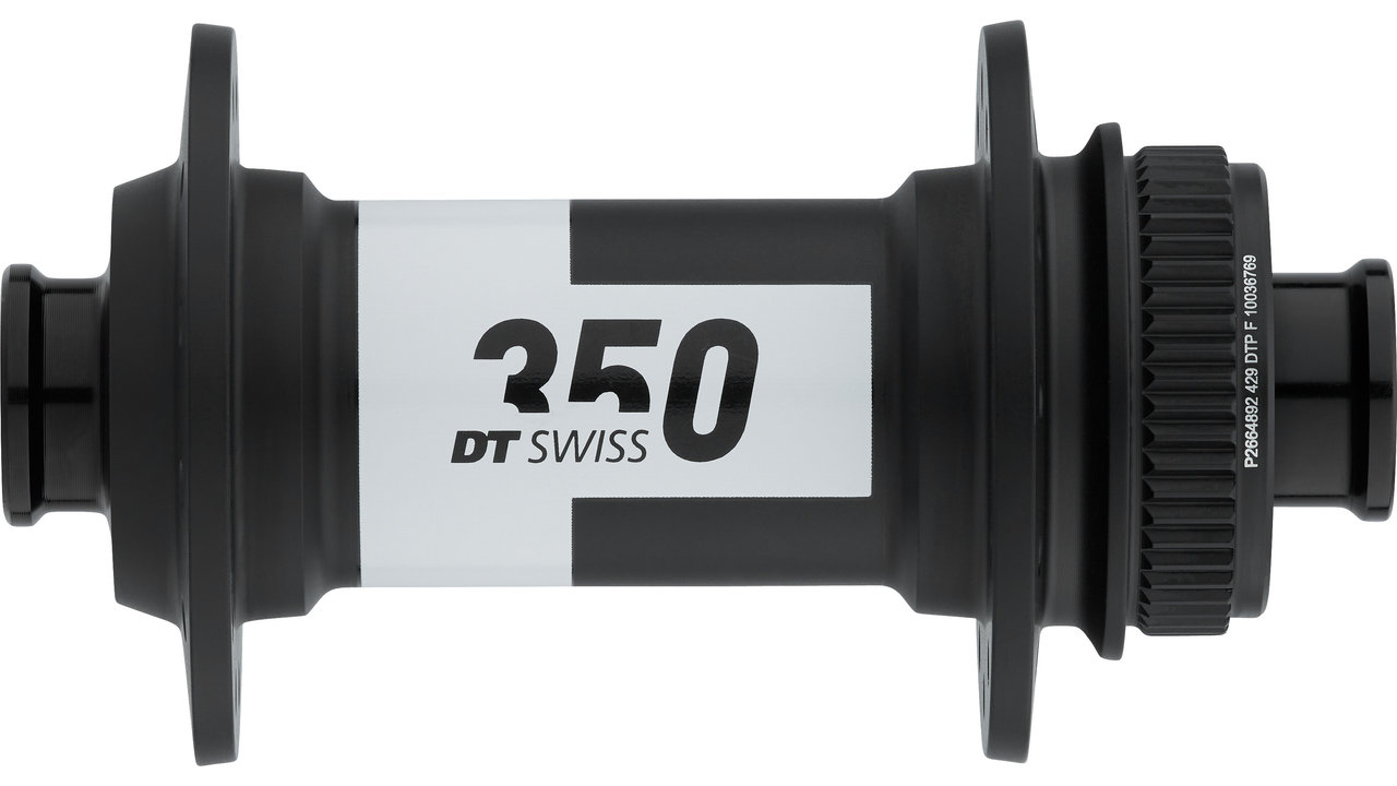 Moyeu Avant DT Swiss 350 Classic Center-Lock - 100x12mm, 24 Trous, Noir, Neuf Sous Emballage