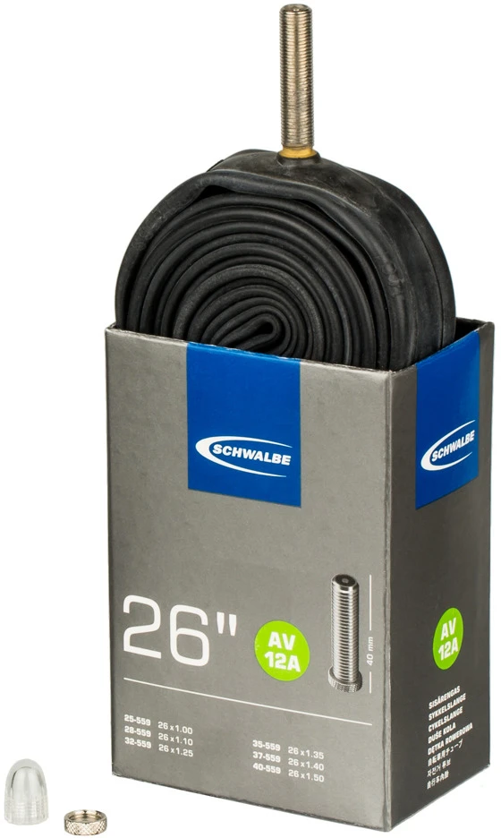 Auto Valve SCHWALBE AV12 26 x 1-3/8 Inner Tube 40mm Schrader Car 