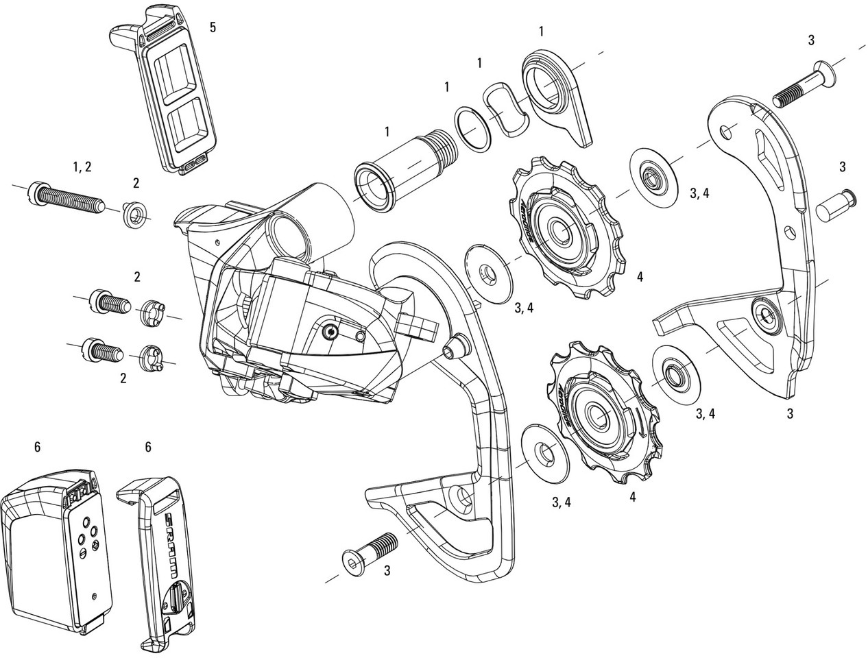 Klein cassette scherp SRAM Red eTap® Rear Derailleur Spare Parts - bike-components