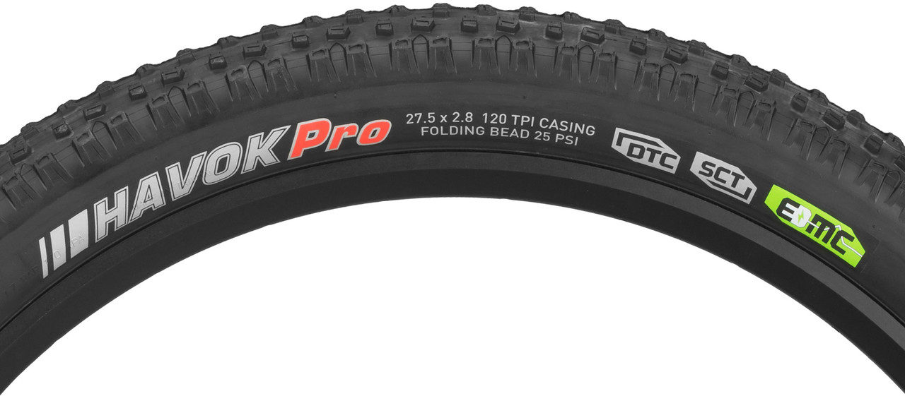 Kenda Havok PRO Mountain Bike Tire - 27.5x2.6, Folding Bead, DTC Compound, 120 TPI, Tubeless Ready - View #10