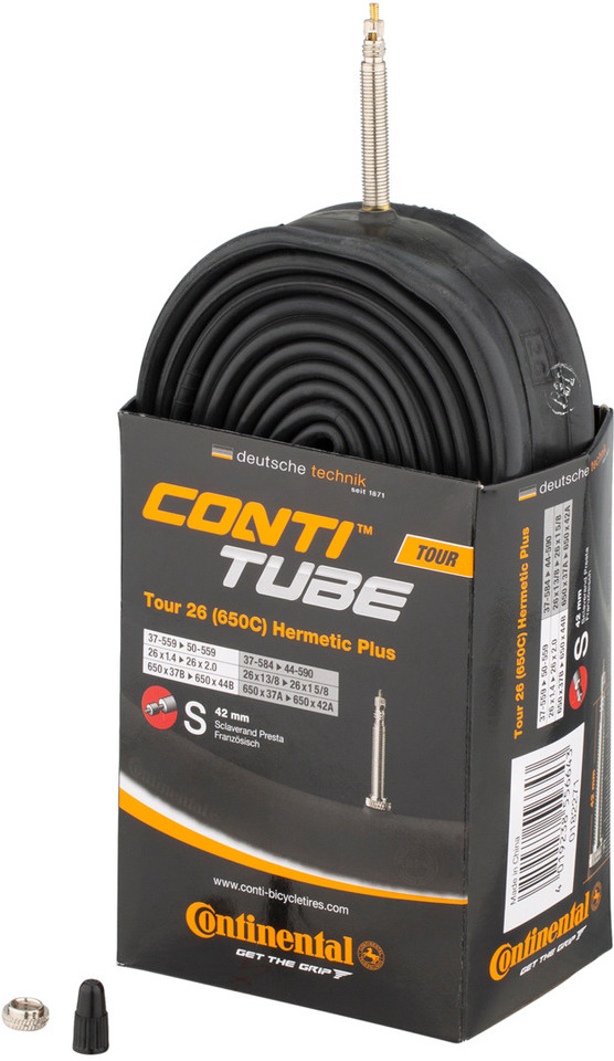 2x Continental Tour 26 Hermetic Plus Schlauch 26 Zoll SV 37/47-559/597 SV 42mm 