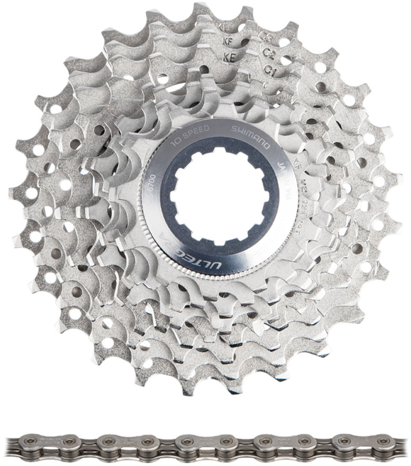 Shimano Ultegra CS-6700 Cassette + 10-speed Chain Wear & Tear Set - bike-components