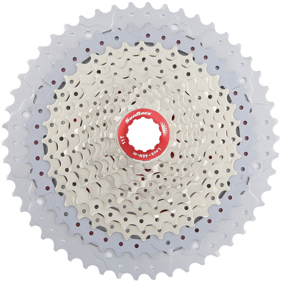 Cassette Sunrace CSMZ90 12 Vitesses Pour VTT - Gamme 11-50 Dents, En Argent, Compatible Shimano