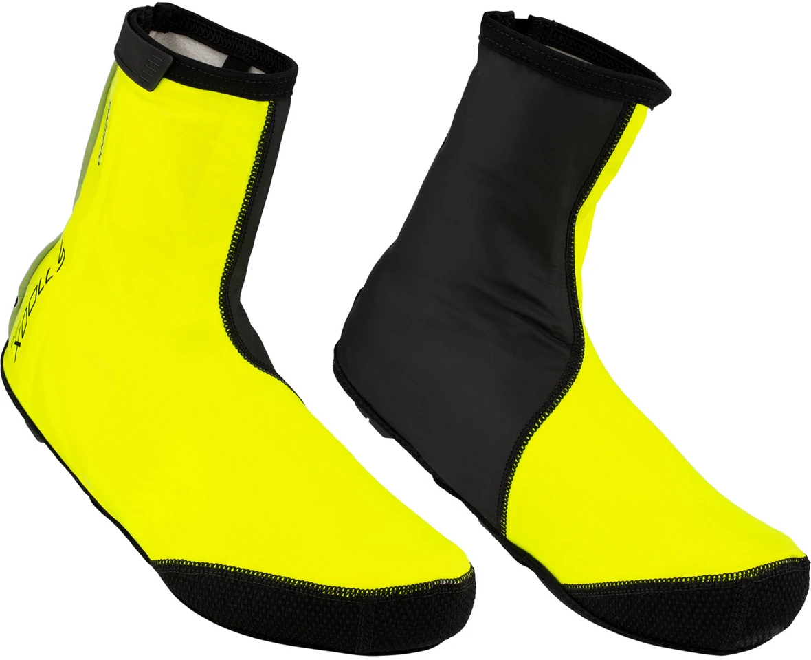 Shimano S1100R H2O Rennrad Shoecover Überschuhe Regen Fleece-Futter  Neon gelb 